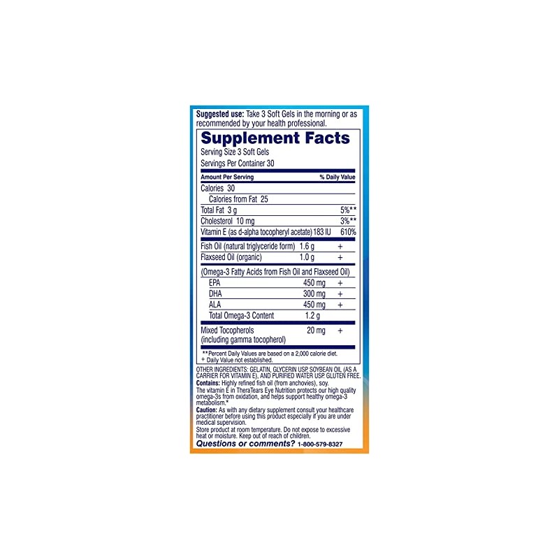 Theratears Nutrition Suplemento Omega 1200 Cápsulas Unidades