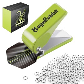 MageRabbit Dart Flight Hole Punch Tool, Dart Flight Hole Punch with 100 Metal O Rings, Dart Accessories Puncher for PET Flights,Dart Flight Punch Tool (Green)