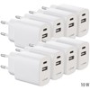 revolt Dual Charger: Set of 8 2-Port USB Power Supplies,