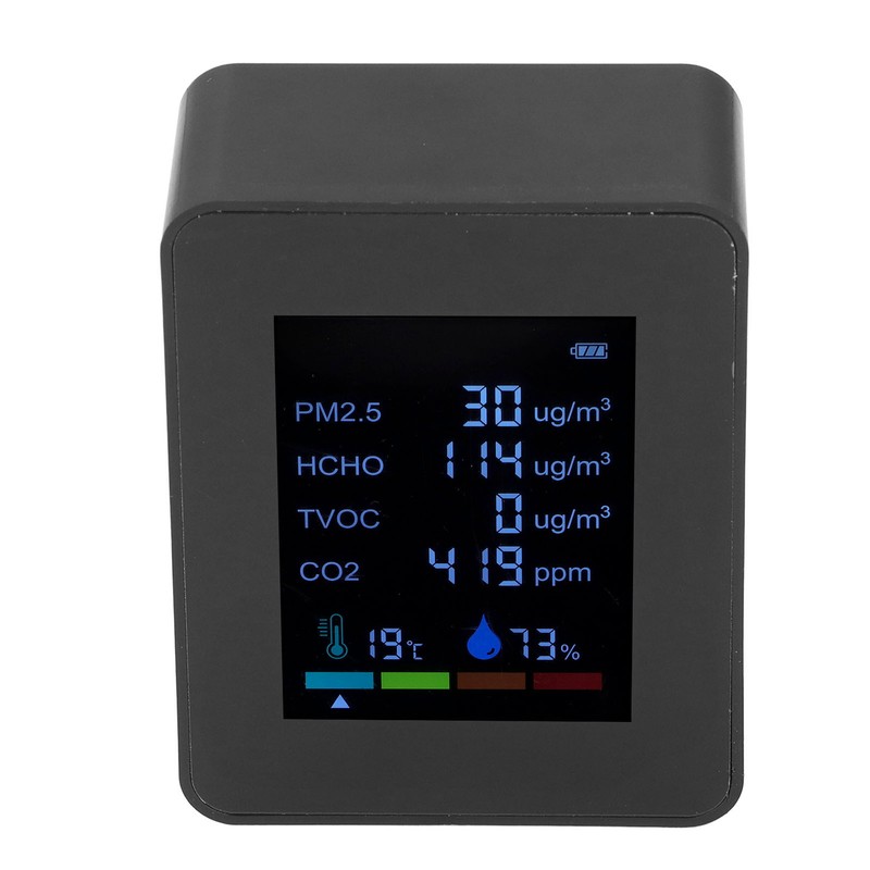 Multifunctional 6 in 1 CO2 Meter Air Quality Monitor Temperature