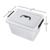 Cand 12 Quart Plastic Lidded Storage Bin with Black Handle,