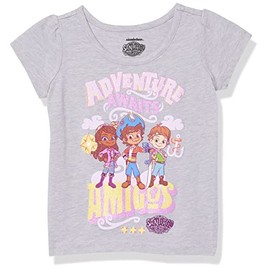 Nickelodeon Girls' Baby Santiago of The Seas Lorelai & Amigos Toddler Tee, Heather Grey, 12 Months