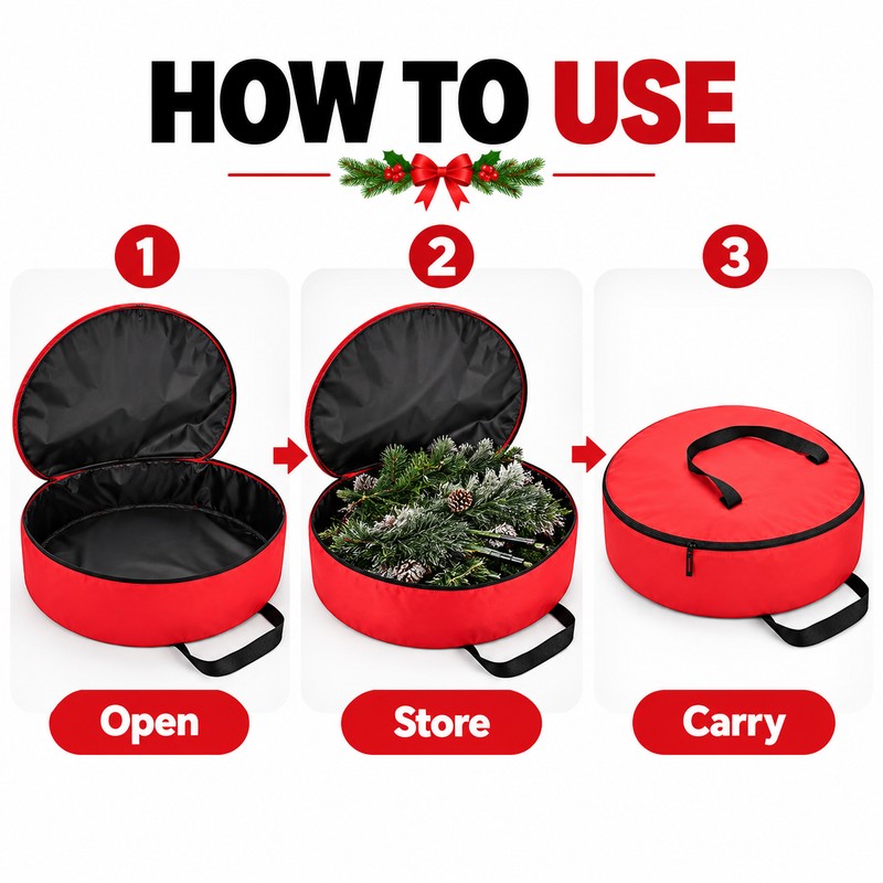 Large Christmas Tree Storage Bag 122x51x38cm – Foldable Black Oxford