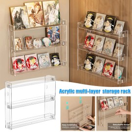 Unbranded 3-Tier Trading Card Display Holder,Wall Mounted Removable Floating Storage Shelf