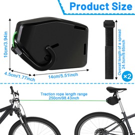 YeahBoom Fahrrad Abschleppseil Kinder,2.5M Fahrrad Traktionsseil,Einziehbares Fahrrad-Abschleppseil,Tragfähigkeit 500 lbs für Kinder MTB Bike