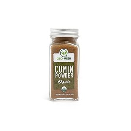 Geo-Fresh Organic Cumin Powder 1.76 oz - Ground Cumin Powder Organic for Cooking - USDA Certified, Non-GMO - For Seasonings, Cooking, Ideal for Spice Blends