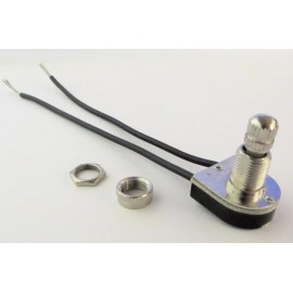 SATCO NICKEL SINGLE POLE ROTARY CANOPY SWITCH  3/8" NIPPLE  TR-309NI