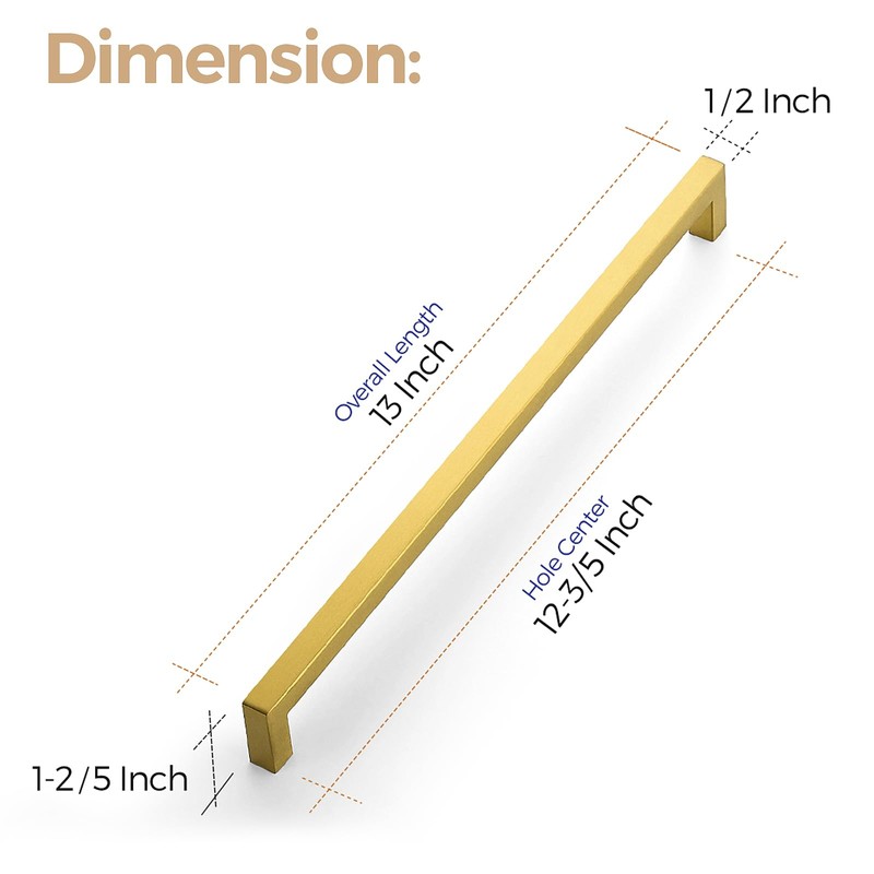 Ravinte 5 Pack 12-3/5 Inch Kitchen Square Cabinet Handles Cabinet