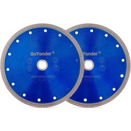GoYonder 7 Inch Super Thin Diamond Saw Blade for Cutting Porcelain Tiles,Granite Marble Ceramics (7"-Blue-2PCS)