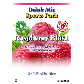 GramZero Raspberry Blush Sugar Free Drink Mix Sports Pack, Great For Nutrition Club Loaded Teas, Zero Calorie, Stevia Sweetened
