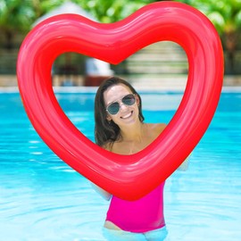 Adult heart pool float, inflatable heart,Heart Shaped Swimming Pool Float Loungers Tube, Water Fun Beach Party Toys for adults,Red120cm.