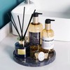 Moreast Genuine Black Marble Round Tray, High End Decorative Tray