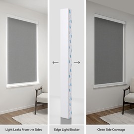 ZSTARR PVC Light Gap Blockers Blackout Light Blockers Side Tracks for Window Shades and Blinds Room Darkening Light Blocking Strips Easy to Install for Home Bedroom Nursery (White, 79",2Pcs)