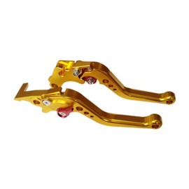 Zafina-UP Gold CNC 6 Position Shorty Brake Clutch Lever for Kawasaki Z1000 2003 2004 2005 2006