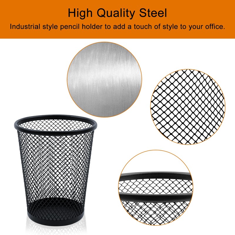Desk Pencil Pen Holder, Wire Mesh Pen Cup Holder for