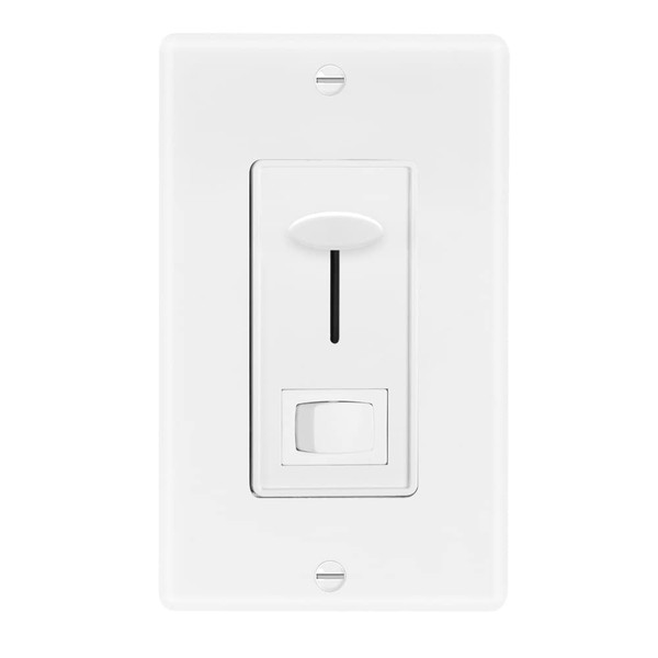 Maxxima LED Dimmer 3-Way/Single Pole Electrical Light Switch, 600 Watt max, LED Compatible, Wall Plate Included