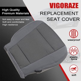 Vigoraze Front Driver Side Bottom Cloth Seat Cover Gray & Driver Side Foam Compatible with Ford F250 F350 F450 F550 2017 2018 2019 2020 2021