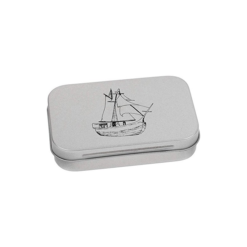 Azeeda 95mm 'Sailing Ship' Metal Hinged Tin/Storage Box (TT00043485)