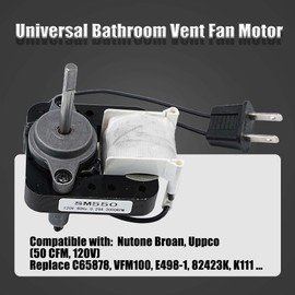 SM550 Universal Bathroom Vent Fan Motor Replacement Kit Compatible with Nutone Bro an, Bay Motors, Sears 569, Uppco (120V, 50 CFM) Replaces# C65878 C01575 VFM100 E498-1 82423K K111 EM550 EM750