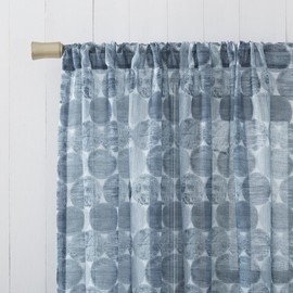 No. 918 Tokai Geometric Print Sheer Rod Pocket Curtain Panel, 56" x 84", Multi