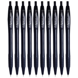 DIGNO Retractable Ballpoint Pens, BLACK, Fine Point (0.7mm), Pack of 10, Flambo Retract Ball Pens, Smooth Writing, Perfect for School Office Home Use