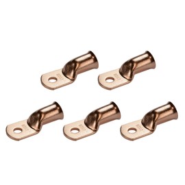 TEMCo 5 Pack Bare Copper Welding Battery Cable Ends, Lugs Terminal 4/0 AWG 5/16" Hole (6 AWG to 1/0 AWG Options Available)