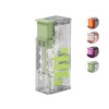 Green Toothpicks Sticks with Travel Case, Floss Pick Dispenser refillable,