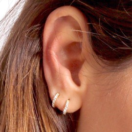 Gold Hoop Earrings Silver Huggie Hoop Earrings Chunky Gold Hoop Earrings Small Hoop Earrings 14K Gold Earrings for Multiple Piercing