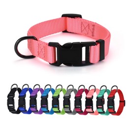 AUDWUD Thick Nylon Collar,Classic Adjustable,Multiple Colors,Suitable for Small,Medium and Large Dogs,4 Sizes