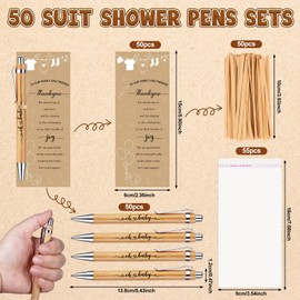 DAVAXI 51 Set Appreciation Gifts Baby Shower Gifts for Guest Baby Shower Ballpoint Pens Thank You for Coming Sign Gender Reveal Greeting Cards Thank You Gifts Bulk Baby Shower Favors Souvenirs Prizes