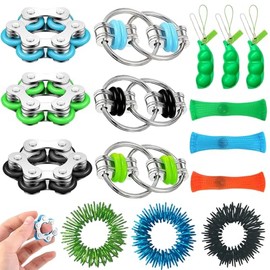 lankai Pack of 15 Anti-Stress Toys, Fidget Toys Set, Tuning Toy, Anti Anxiety Gifts for Adults and Children, Fidget Spinners Toy, Squeeze Toy, Anti-Stress for Children and Adults