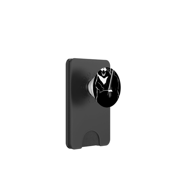 Screaming Cat Musiker spielt Cello PopSockets PopWallet für MagSafe