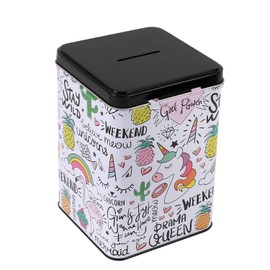 I-TOTAL® Funny Money Box with Padlock and Keys, Metal Money Box with Clasp (Unicorn)