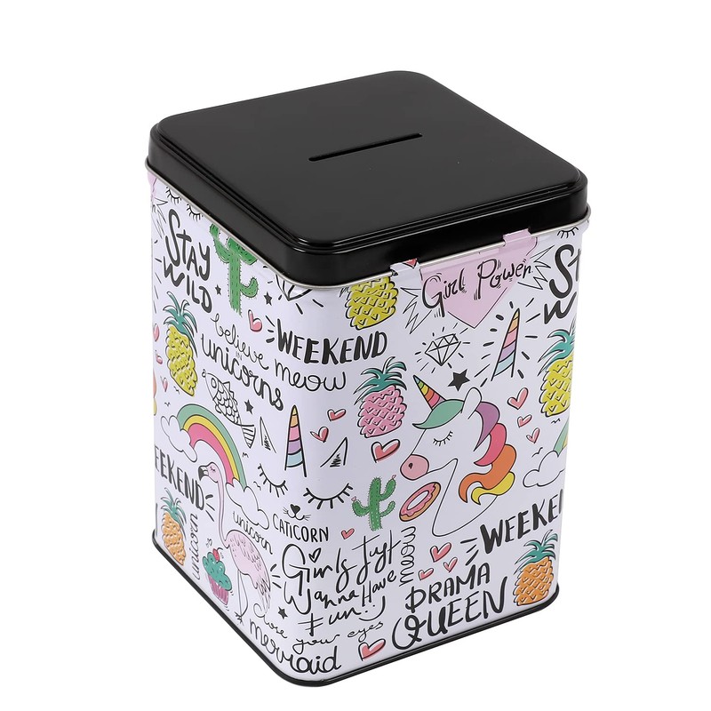I-TOTAL® Funny Money Box with Padlock and Keys, Metal Money