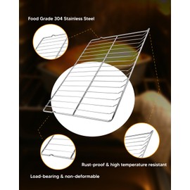 Upgrade WB48T10095 Oven Rack Fit for GE Hotpoint Oven Stove, 23.8 * 17.3 Inch Range Stove Oven Rack Replace AP5665850 2629419 PS6447646 WB48K0001 WB48K0003 WB48K0004 WB48K1, Stainless Steel, 2 Pack