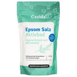 Casida® Epsom Salt Active Bath with Natural Rosemary Oil Eucalyptus Oil - Magnesium Sulphate Bath - Muscle & Joint Comfort - 1000 g - Original Epsom Salt