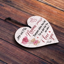 Nanny Gifts Wooden Heart Plaque - You are The Nanna Everyone Wishes They Had - Gifts for Grandma Birthday Gifts from Grandchildren