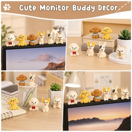 RUICHUAN 6 Pcs Cute Dog Computer Monitor Decor,Dog Lover Gifts for Women