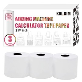Adding Machine Paper Rolls 2 1/4 inch for Sharp EL-1197PIII EL-1801V Calculator Paper Rolls 2 1/4 for Canon P23-DHV MP11DX-2 HR-10RC HR-170RC HR-200RC Calculator Tape 3 Rolls