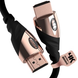 Monster - Cable HDMI 4k Ultra HD con cable Ethernet, velocidad de actualización 60/120 Hz, 21 Gbps de alta definición 1080p, contactos de oro de 24 quilates resistentes a la corrosión, Negro, 8 FT