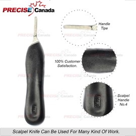 PRECISE CANADA 50 Pcs Black Color Plastic Handle, Scalpel Handle # 4