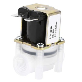 24V DC Plastic Solenoid Valve for Water Purifier, 1/4" Normal Closed Type N/C Water Dispenser