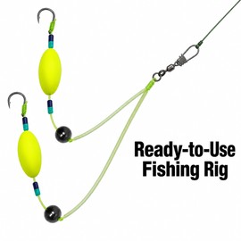 5 Packs Carp Fishing Hook Rig Set – Reverse Off-Bottom Double Hook Setup for Weed, Stone and Silt Fishing Conditions