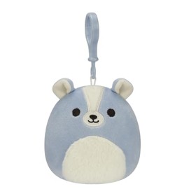 Squishmallows 3.5"" Clip-On Sol The Skunk, Small, Blue