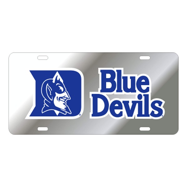 Duke Blue Devils Reflective Silver Car Tag