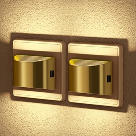 JandCase Socket Night Light with Automatic Twilight Sensor, Pack of 2 Night Light Socket, Dimmable, 3000 K Warm White LED, Ideal for Children's Room, Hallway, Bedroom, Bathroom