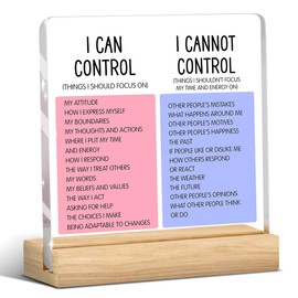 SDFBFVSA Mental Health Office Decor, Motivational Desk Decorations, Acrylic Sign With Wooden Stand for Office Desk