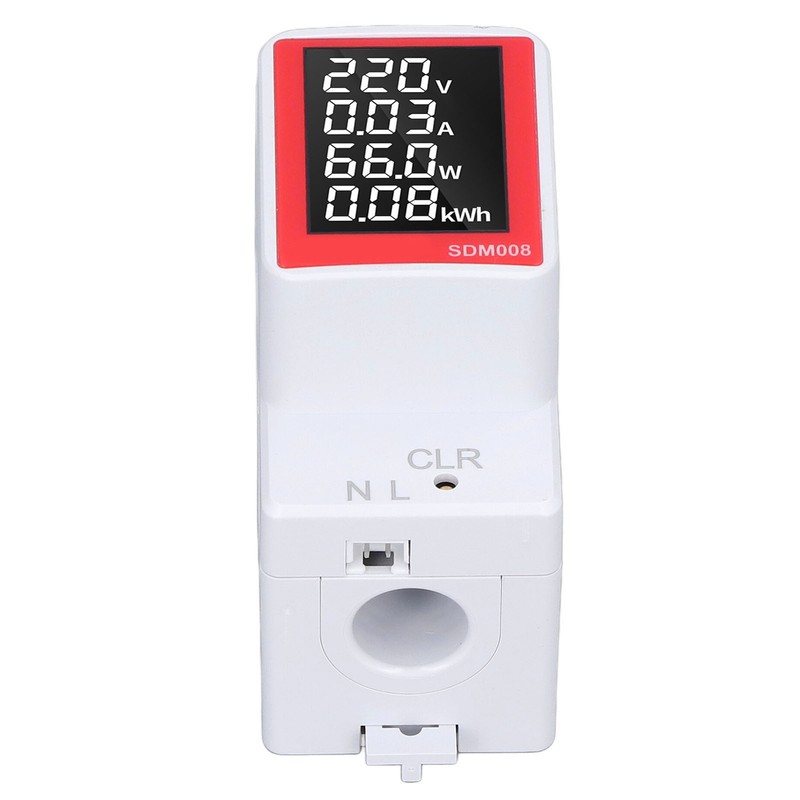 AC Digital Display Meter Rail Type Power Voltmeter Energy Reset