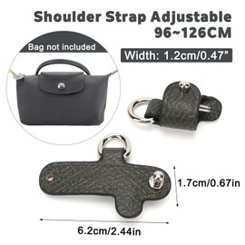AIDUCHO Strap for Longchamp Mini Bag, Leather Adjustable Crossbody Bag Strap Replacemen, Purse Shoulder Straps Kit for Longchamp Le Pliage Mini Pouch (Green)