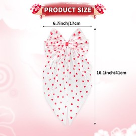 Doneace Valentine's Day Hair Bow Clips Valentines Hair Clips Red Love Heart Hair Barrettes Hair Bowknot Ribbon Alligator Hairgrips Clips Cute Hair Accessories for Women Girls Holiday Party Supplies